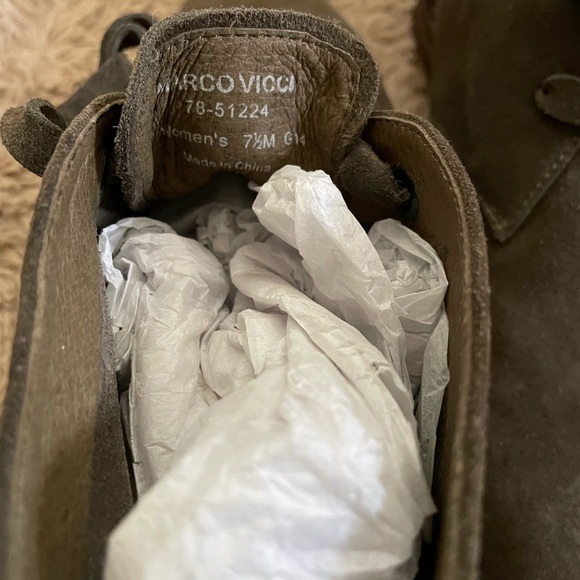 Marco Vicci Women’s 7 1/2 suede lace up booties olive  78-51224 - Picture 9 of 11